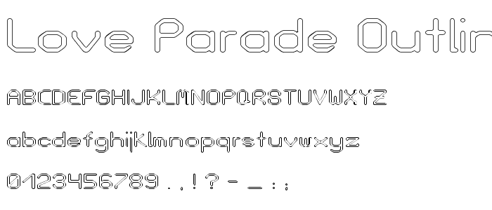 Love Parade outline Bold font